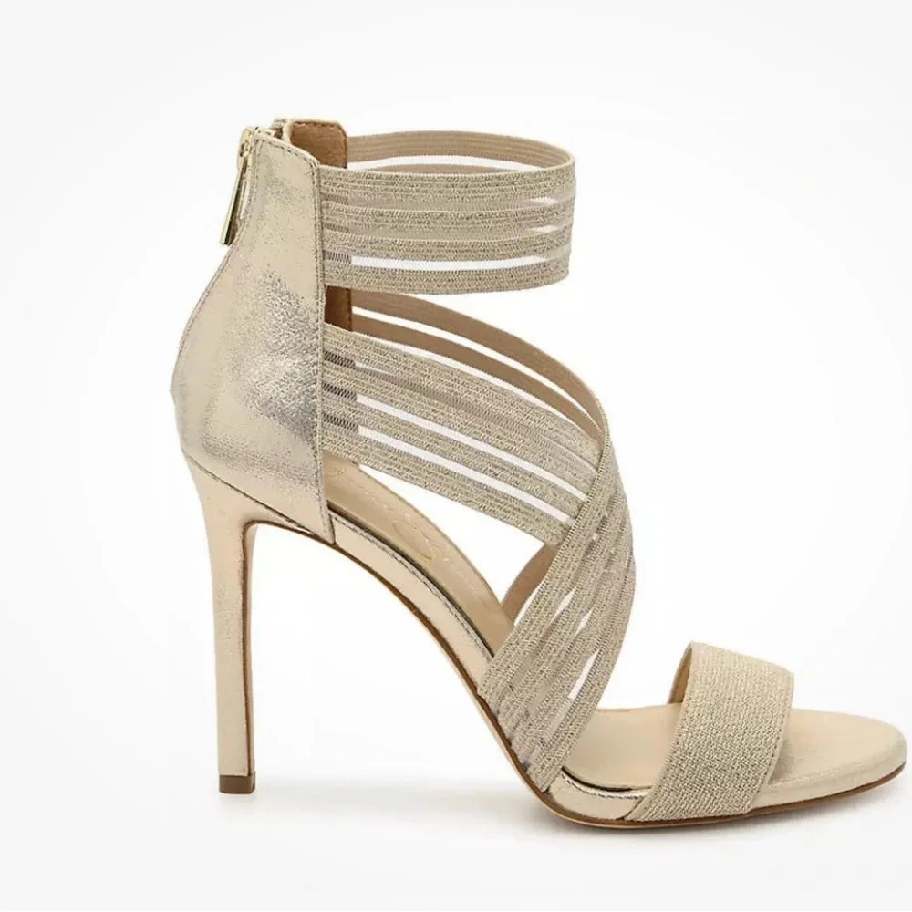 Jessica Simpson Sparkle heels with zipper at the back size 8.5 M / 39